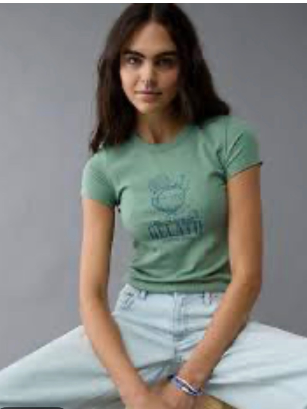 NWT American eagle ribbed gelato women's baby tee size large (223)